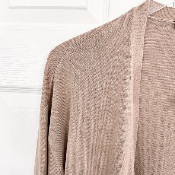 Ann Taylor Camel Long Sleeve Open Front Duster Cardigan - Picture 2 of 6